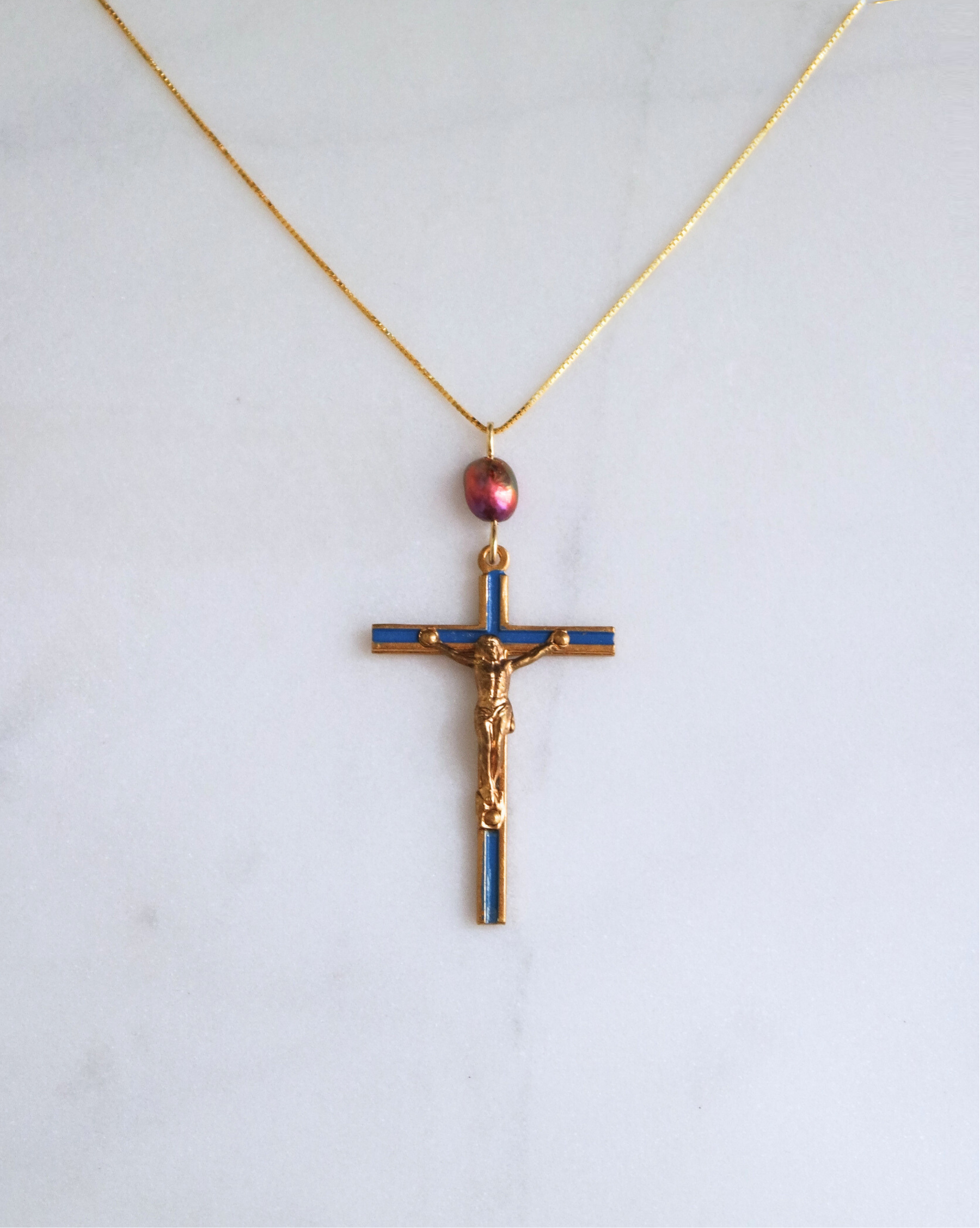 Blue Crucifix Vintage