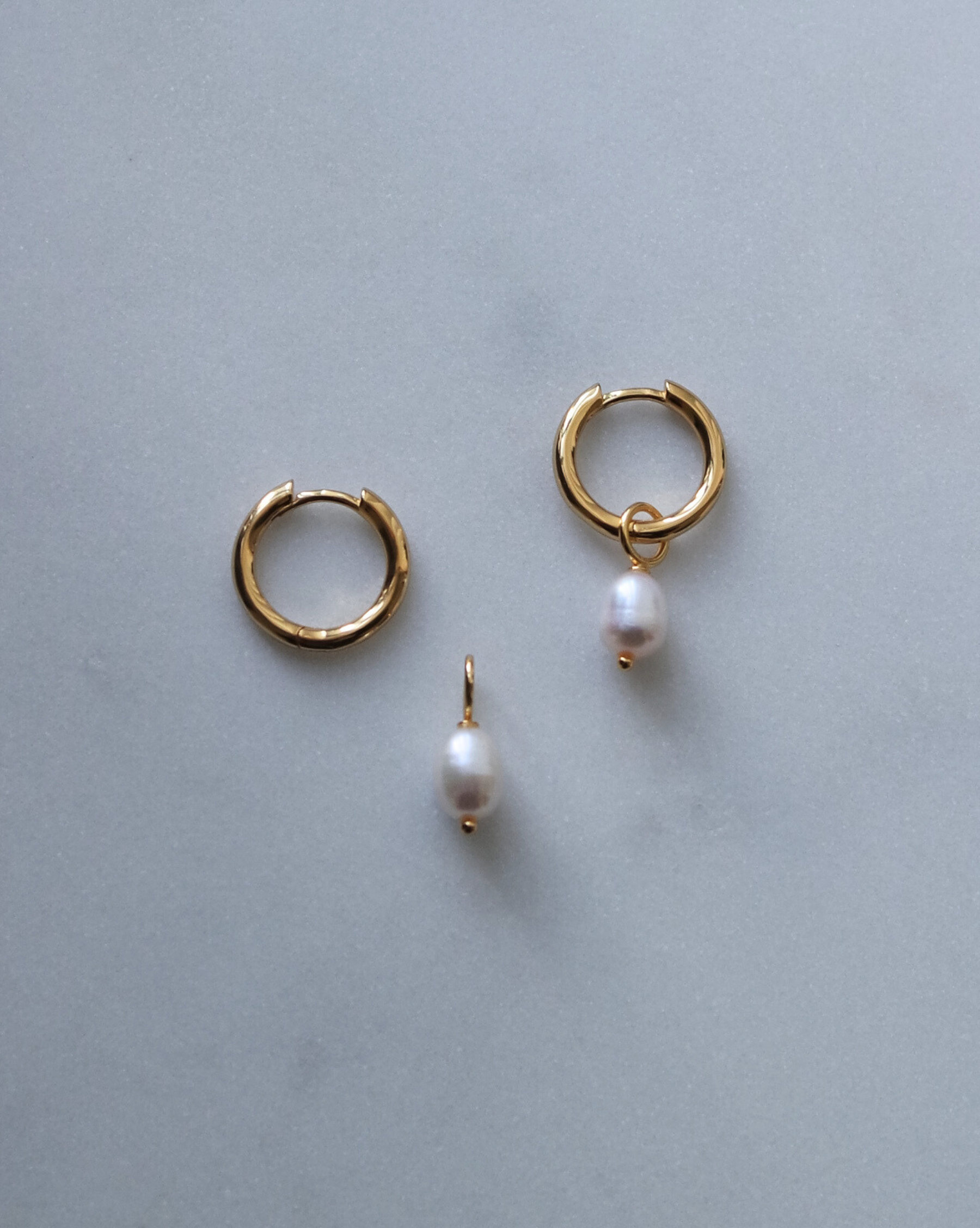 Vermeil Freshwater Pearl Gold Hoops