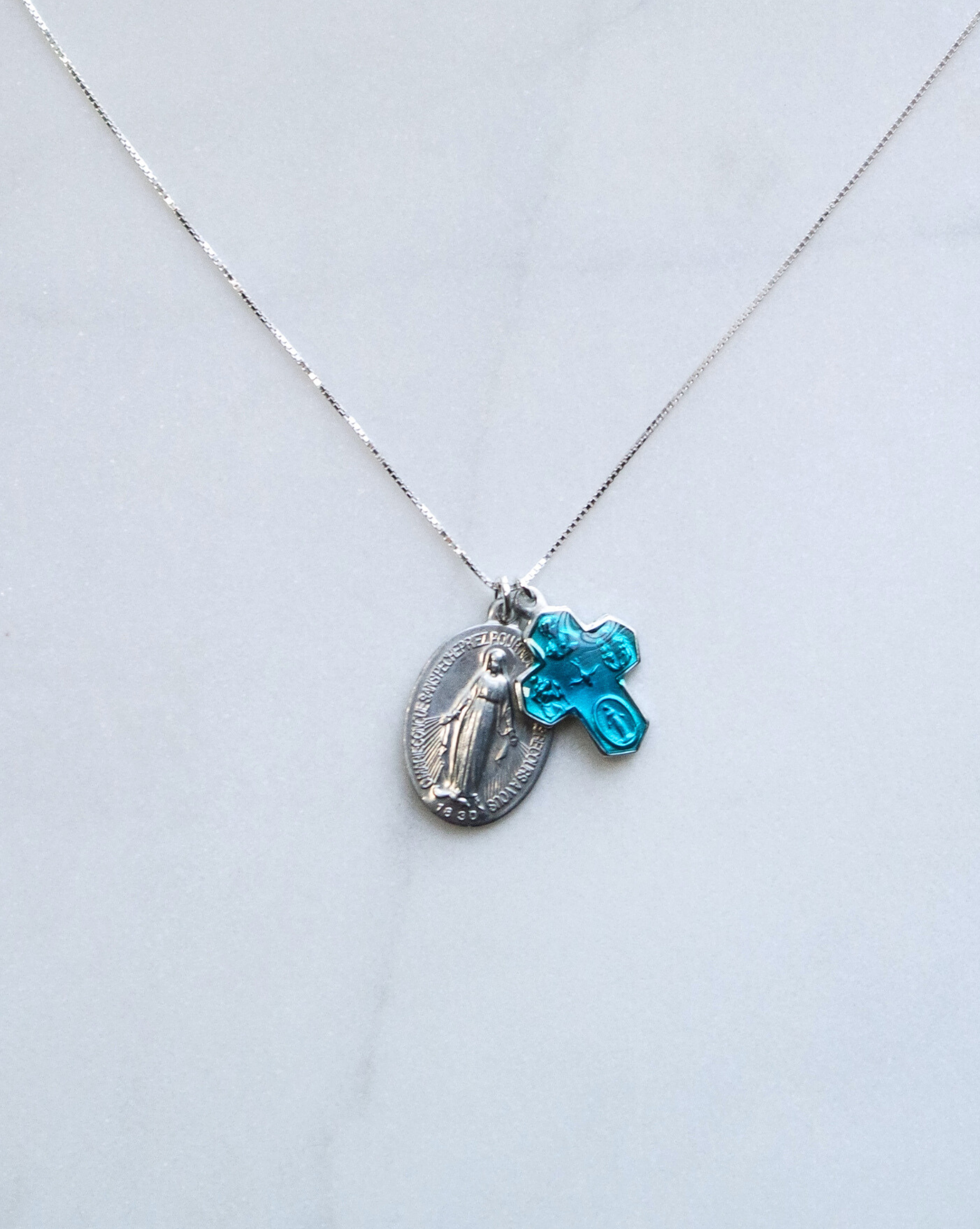 Miraculous Mary with French Cross