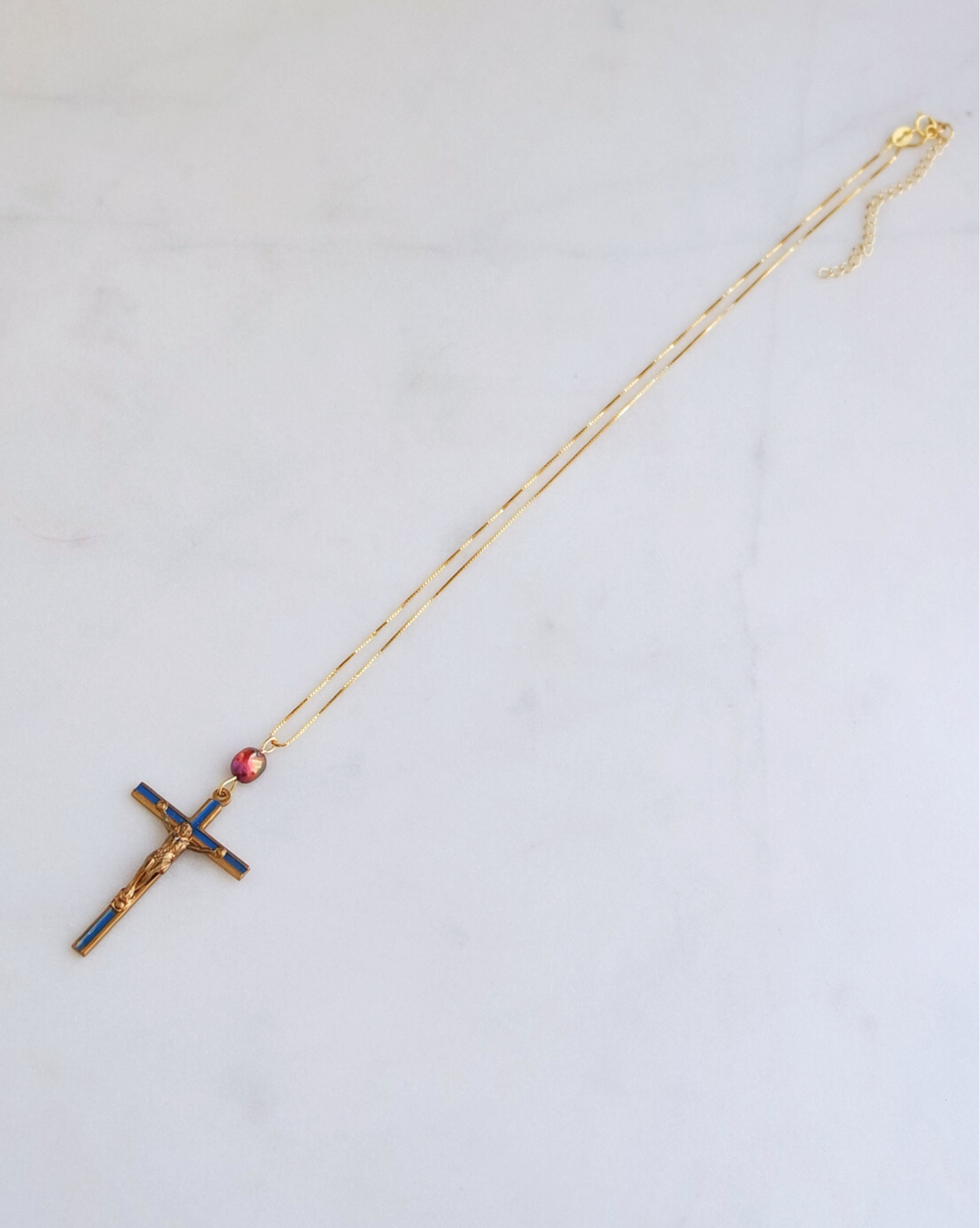 Blue Crucifix Vintage