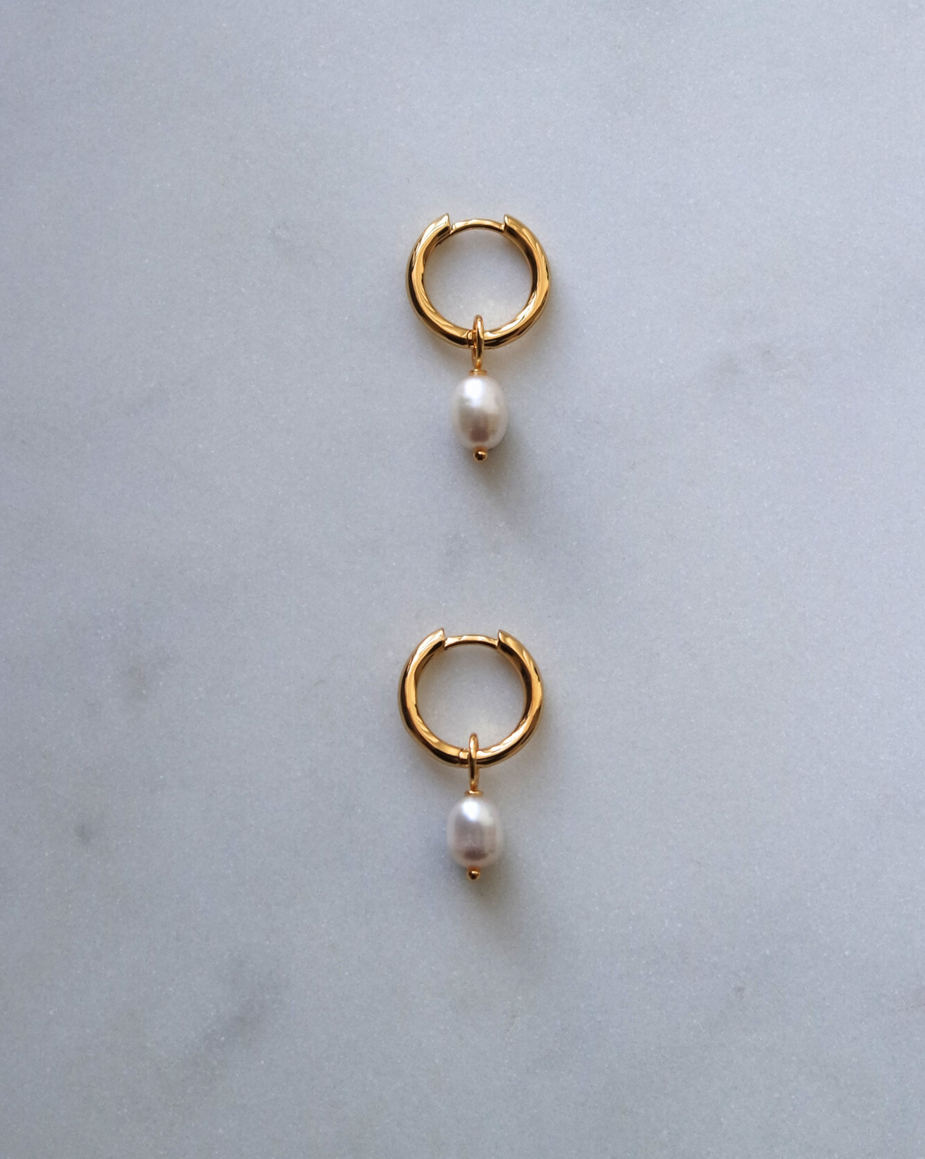 Vermeil Freshwater Pearl Gold Hoops
