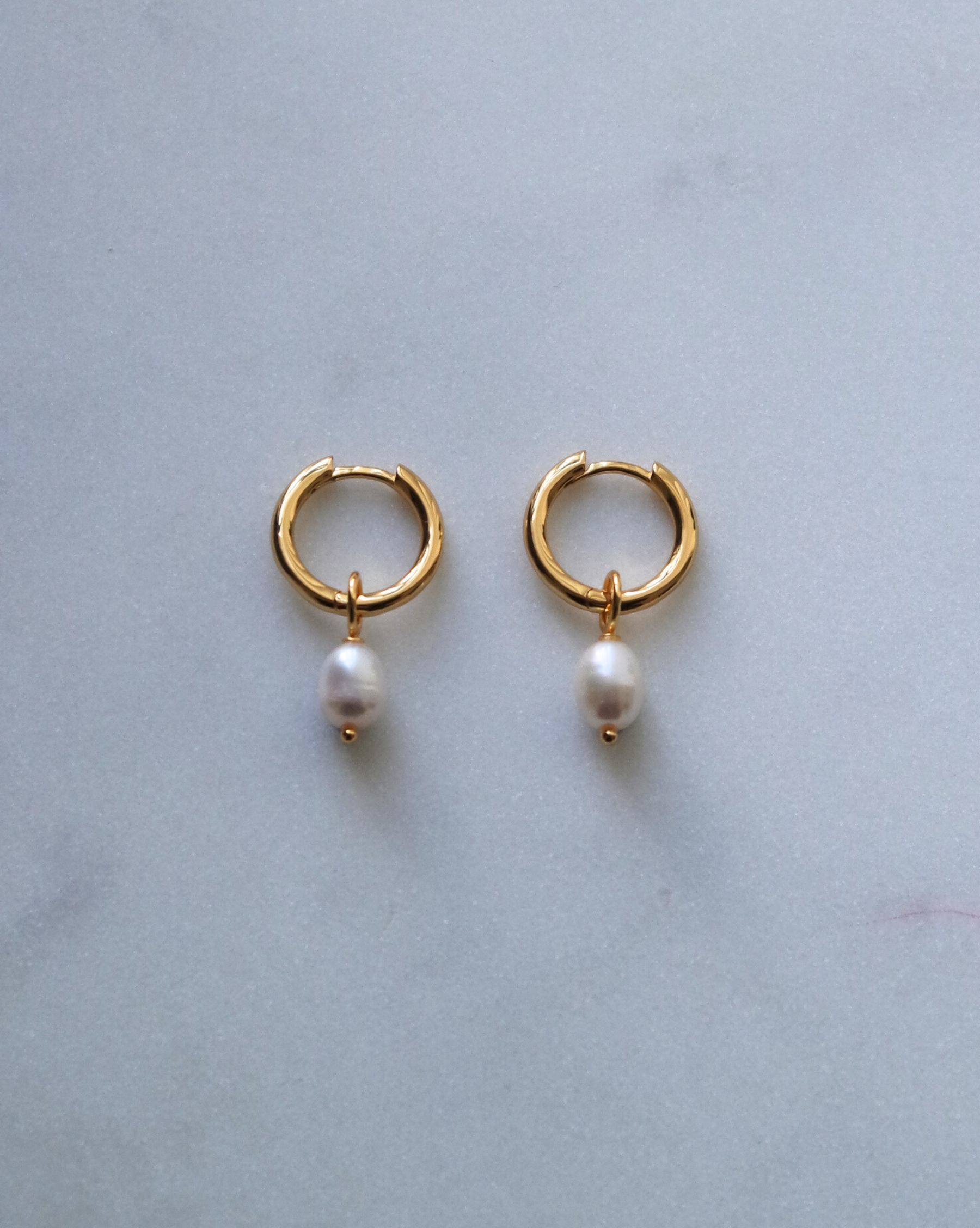 Vermeil Freshwater Pearl Gold Hoops
